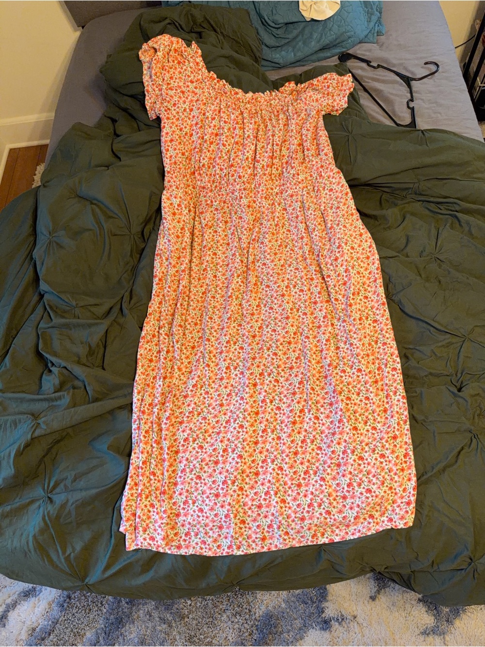 Old Navy Pink Floral Off-Shoulder Maxi Dress